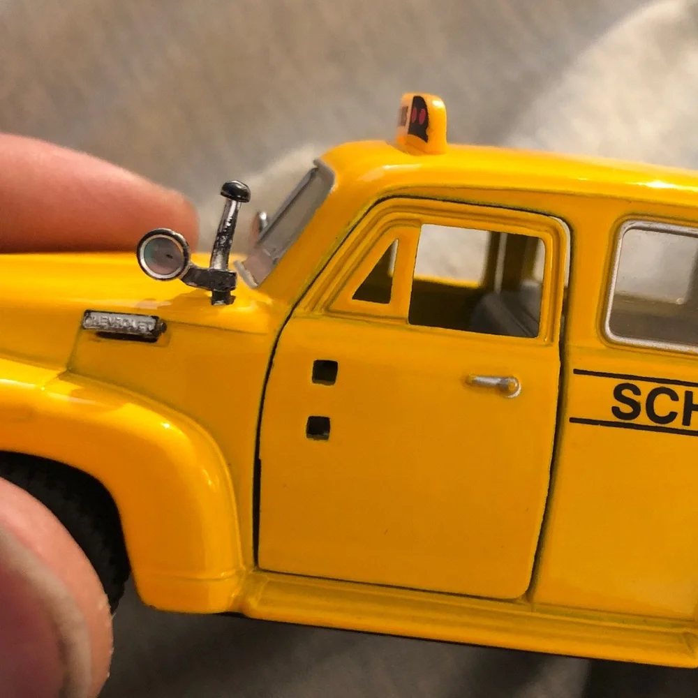 Classic Yellow School Bus Toy pull back action